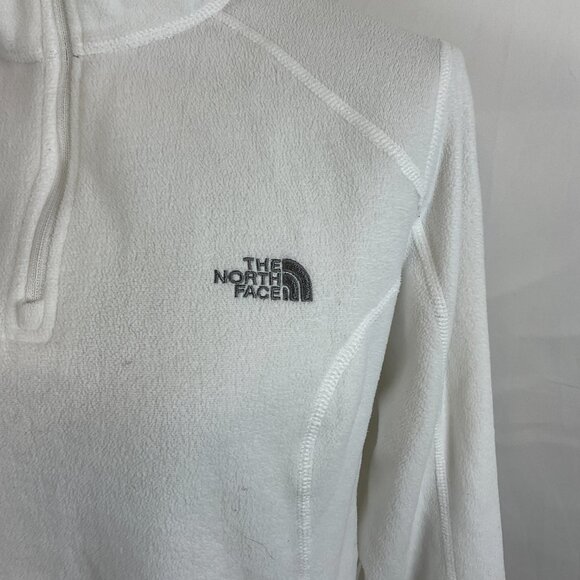 The North Face Fleece Pullover Women's L White Long Sleeve Quarter Zip - Picture 6 of 13